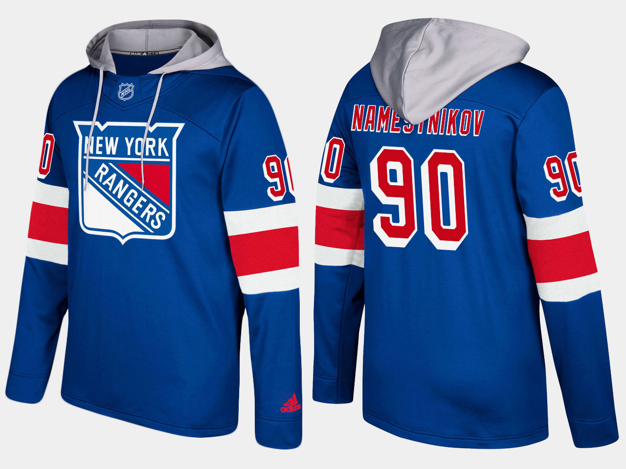 Men NHL New York rangers #90 vladislav namestnikov blue hoodie